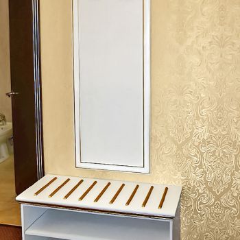Photo of hangers with luggage stand from series of furniture for hotels Carolina luxury