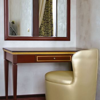 Photo of dressing table with mirror from series of furniture for hotels Vettriano