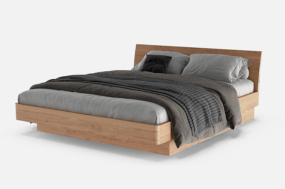 Relax - a bed made of solid wood with a lifting mechanism 