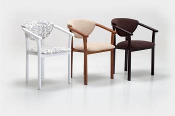 Photo of classic natural wood armchair with Alexis armrests from solid alder or ash