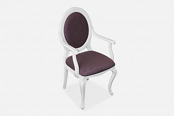 Photo of armchair &ldquo;Elegant&rdquo; made of natural wood with armrests - white enamel color